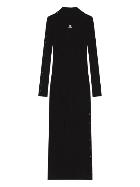 Courrèges ribbed button-detail dress