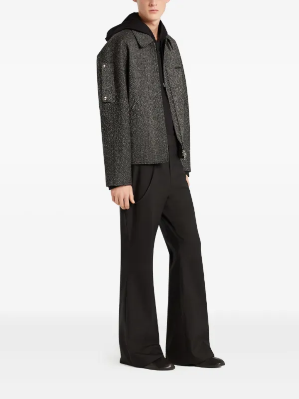 Courrèges Textured zip-up Jacket | Grey | FARFETCH CA