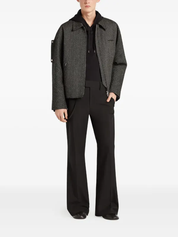 Courrèges Textured zip-up Jacket | Grey | FARFETCH CA
