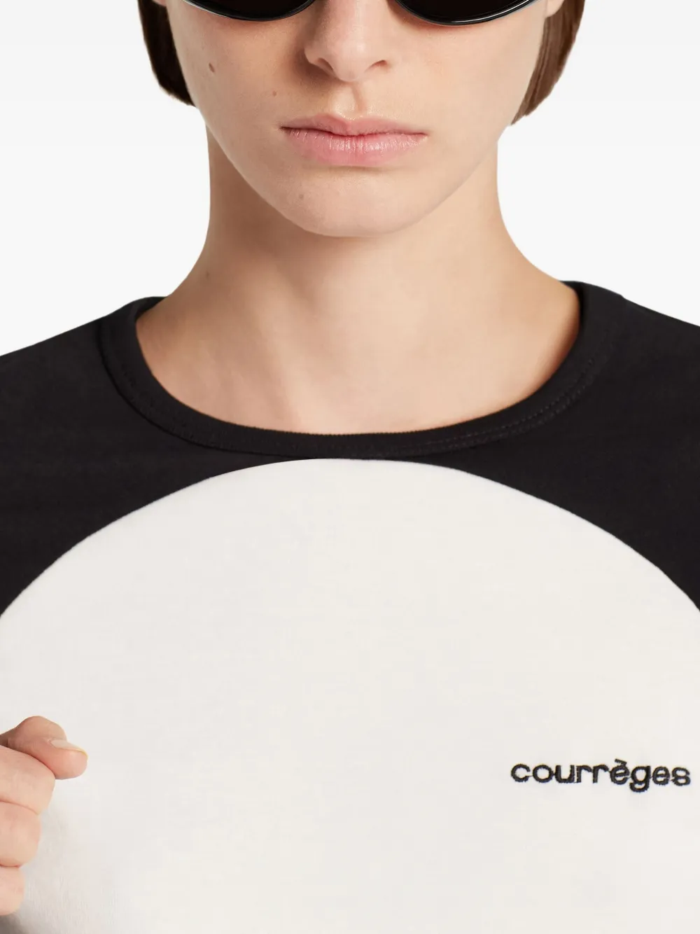Courrèges Circle Contrast T-shirt Beige