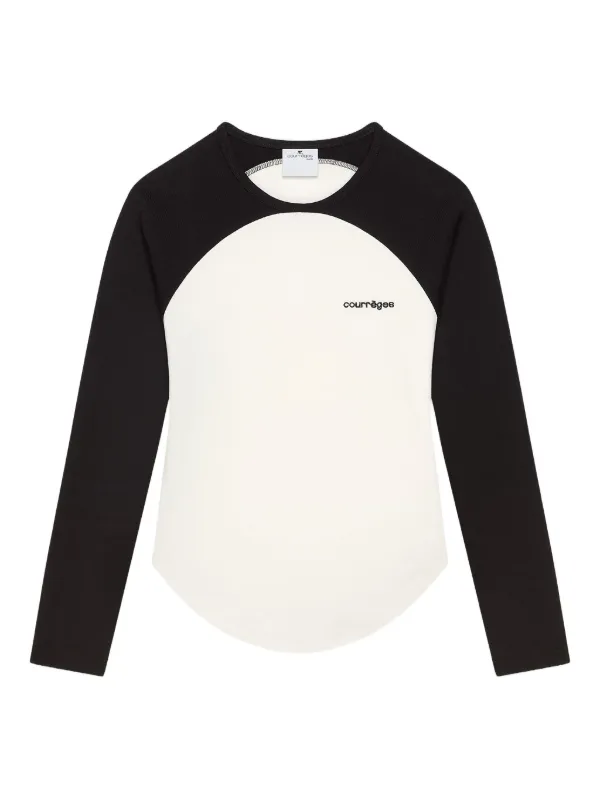 Courrèges Circle Contrast T-shirt in Neutrals