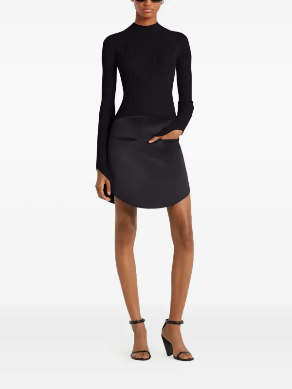 Courrèges ニット トップス ブラック Courrèges モックネック ニット