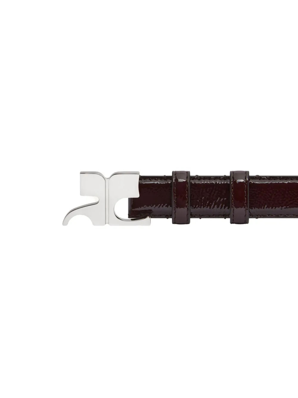 Courrèges logo-buckled leather belt Bruin