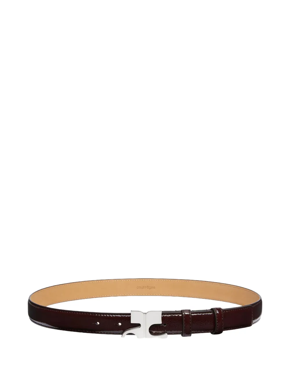 Courrèges logo-buckled leather belt Bruin