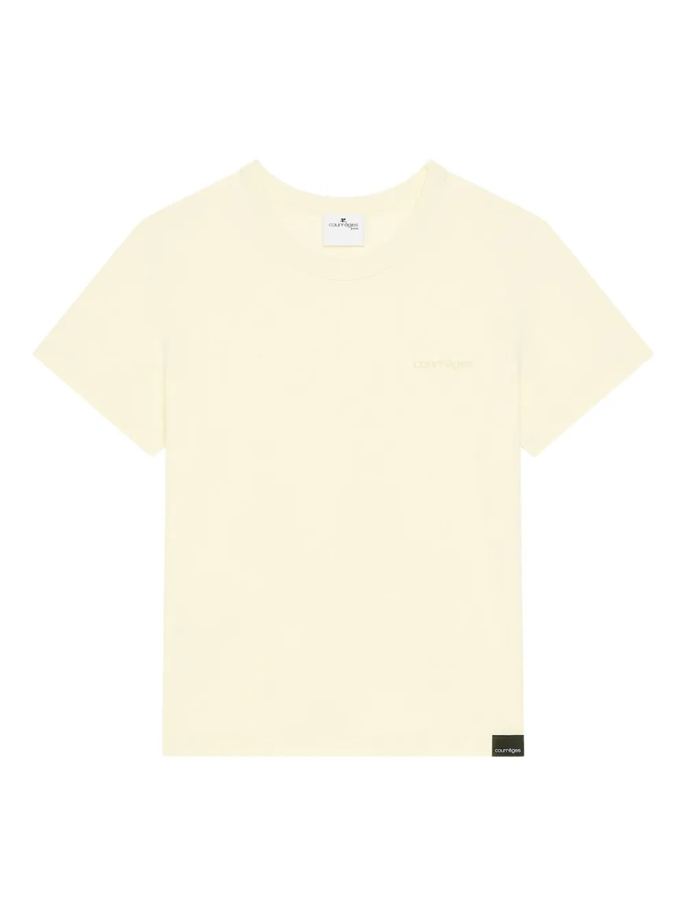 Courrèges logo-embroidered T-shirt Geel