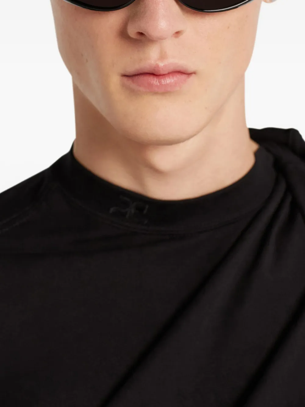 Courrèges Twist Asymmetrical top Zwart