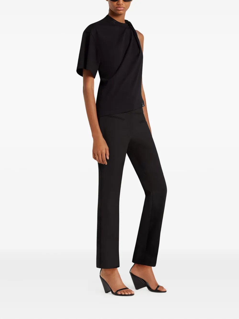 Courrèges Twist Asymmetrical top Zwart