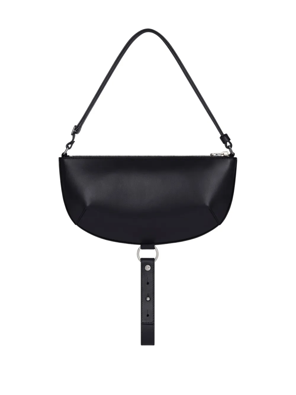 Courrèges half-moon leather shoulder bag 9999 BLACK