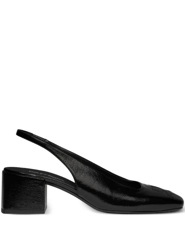 Courrèges Vinyl Slingbacks in Black
