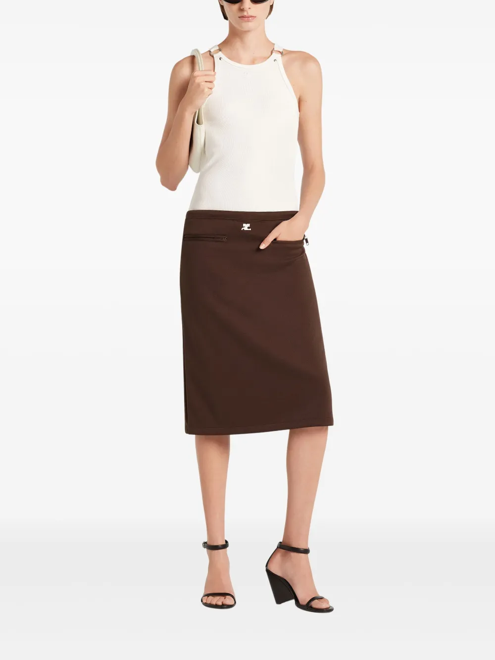 Courrèges Mouwloze top Wit