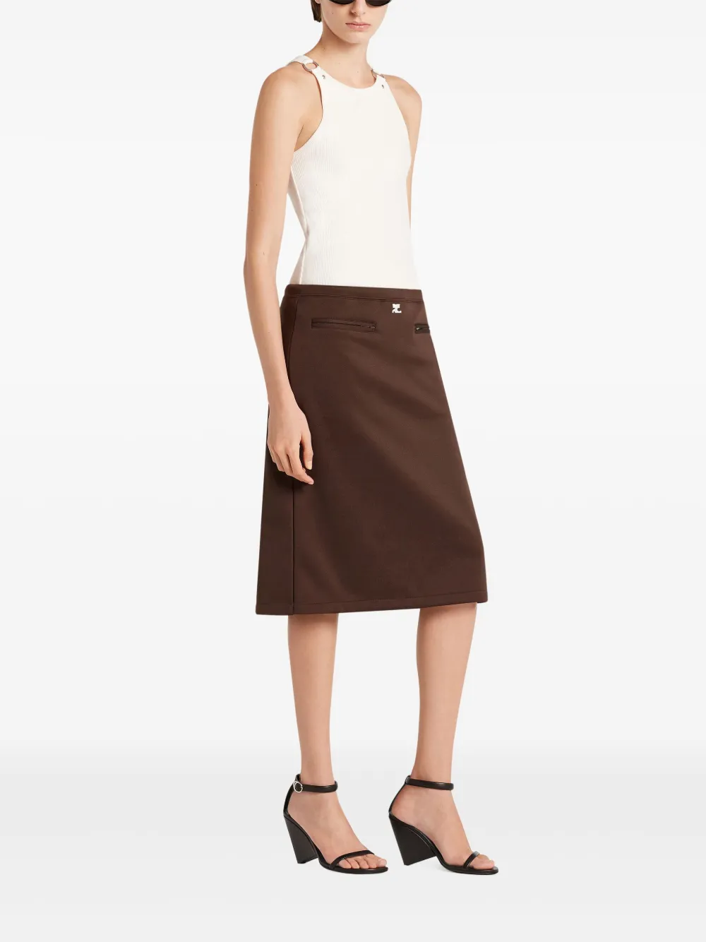 Courrèges Mouwloze top Wit