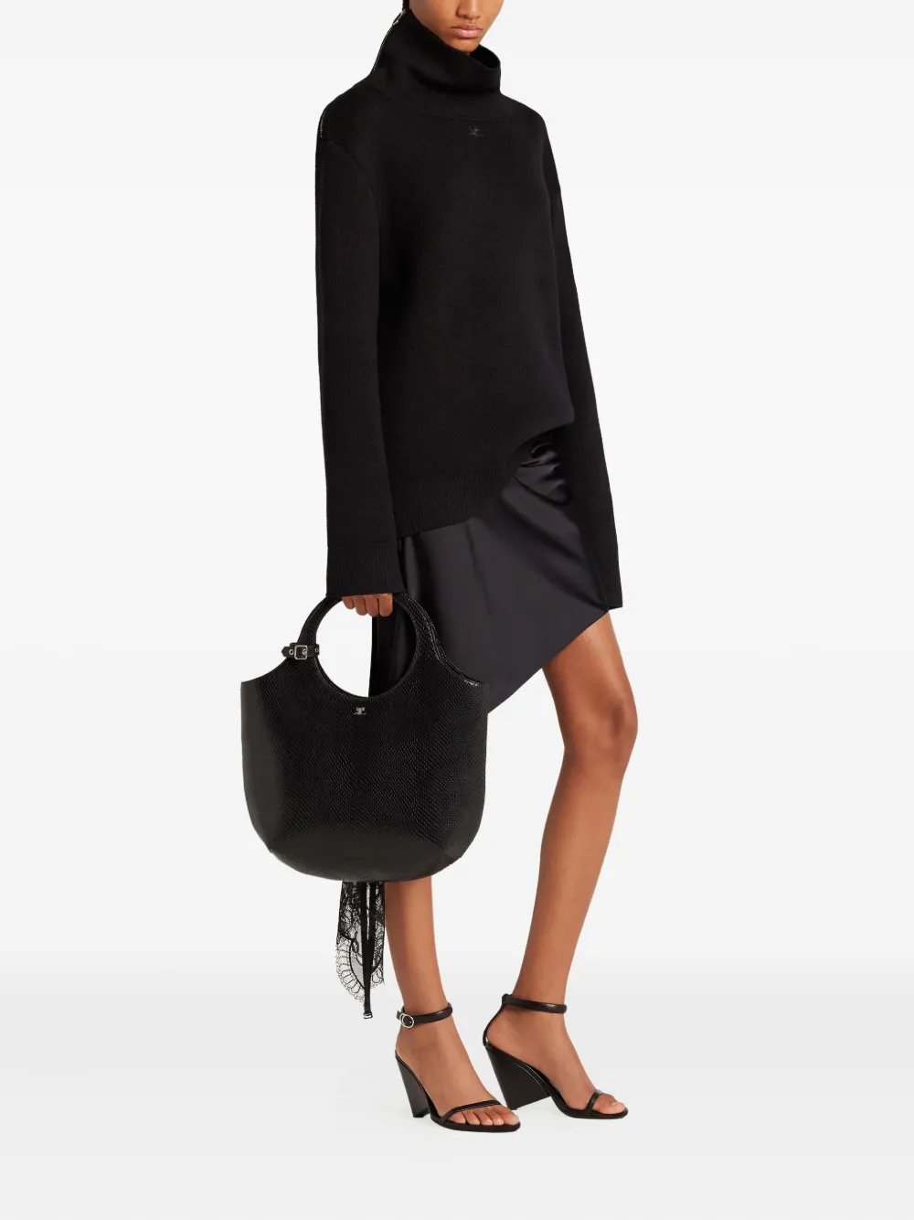 Courrèges Holy leren shopper 9999 BLACK