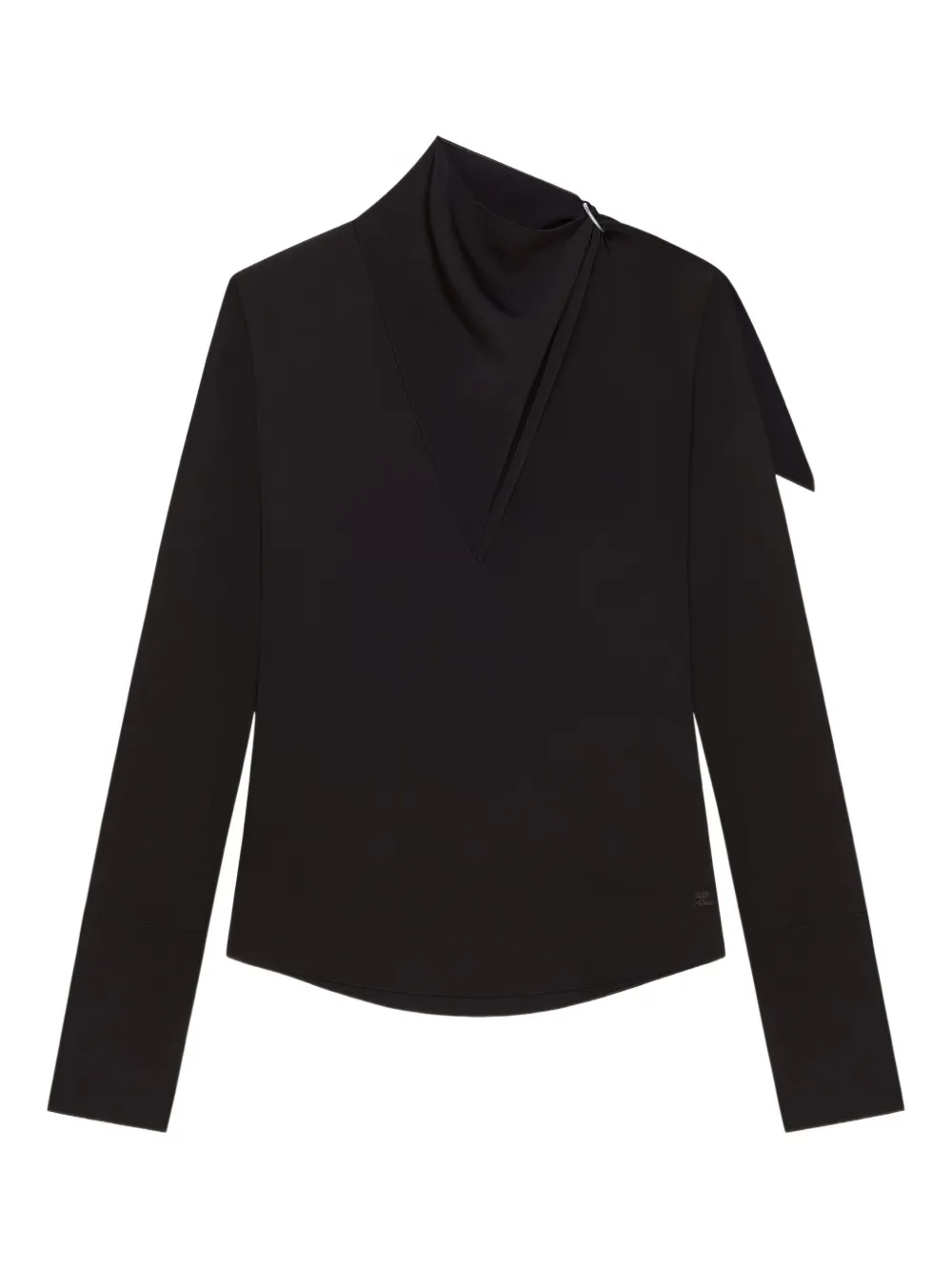 Courrèges Asymmetrische blouse Zwart