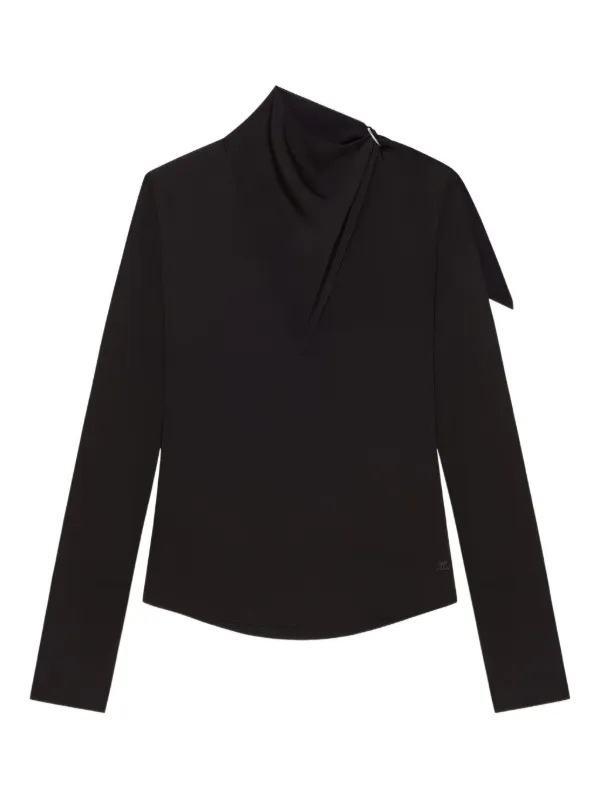 Courrèges Asymmetrical Blouse in Black