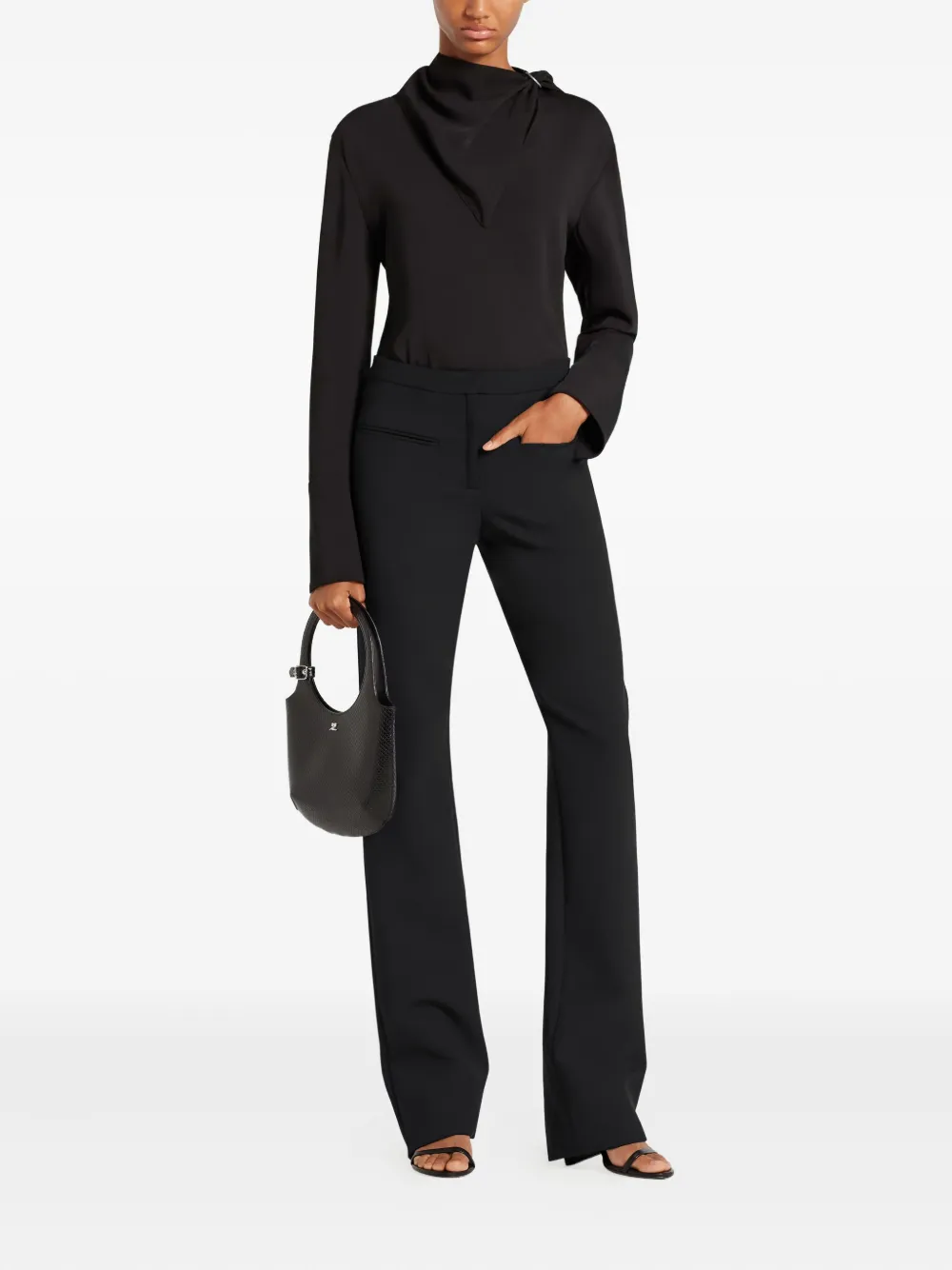 Courrèges Asymmetrische blouse Zwart