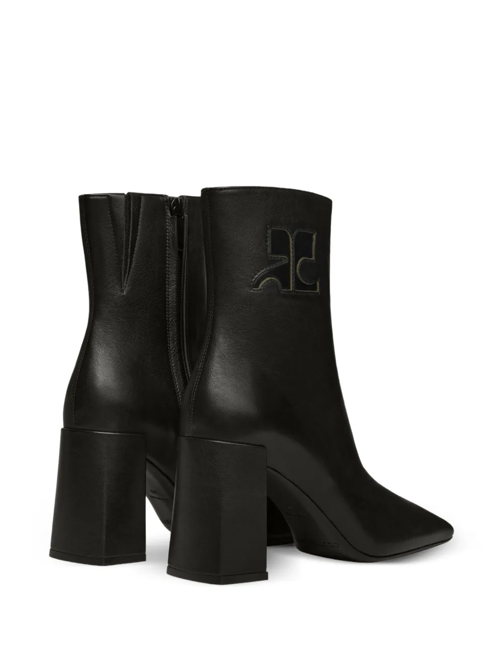 Courrèges 90mm block-heeled ankle boots Black