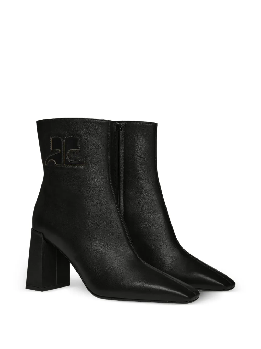 Courrèges 90mm block-heeled ankle boots Black