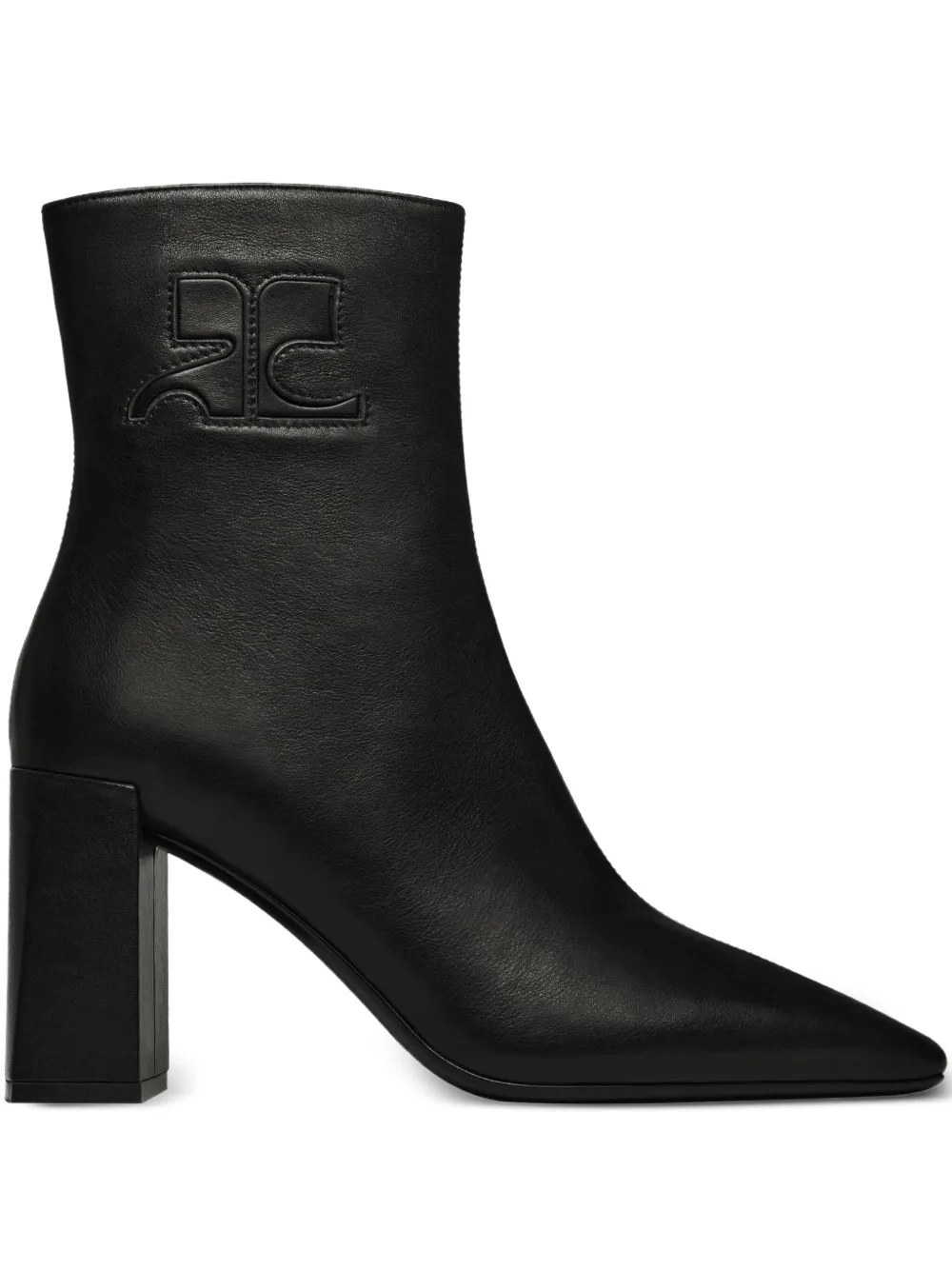 Courrèges 90mm block-heeled ankle boots Black