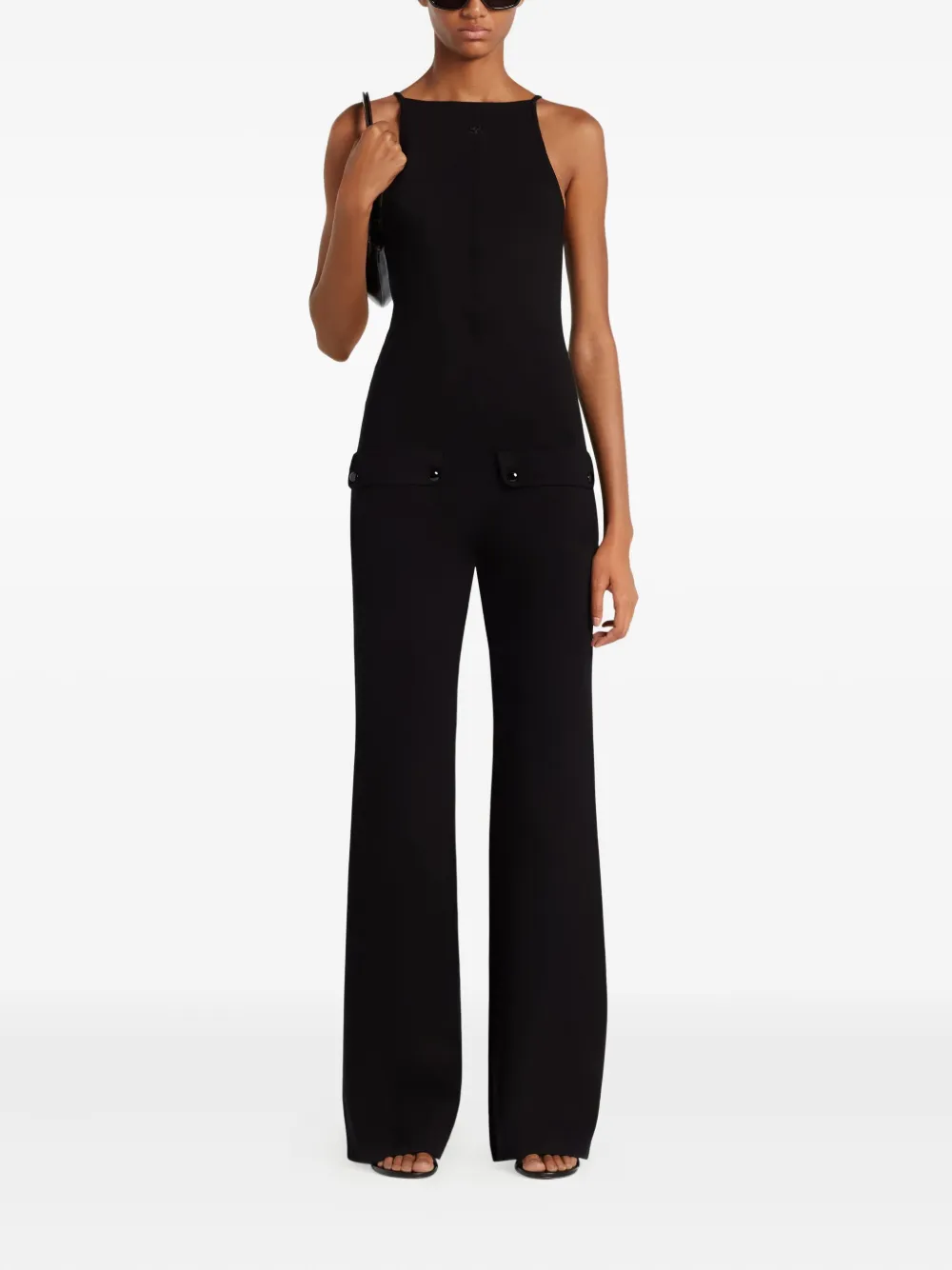 Courrèges Flared jumpsuit Zwart