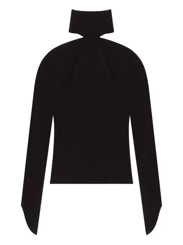 Courreges トップ のみ値下げOK Courrèges ハイネック オープンショルダートップ | ブラック | FARFETCH JP