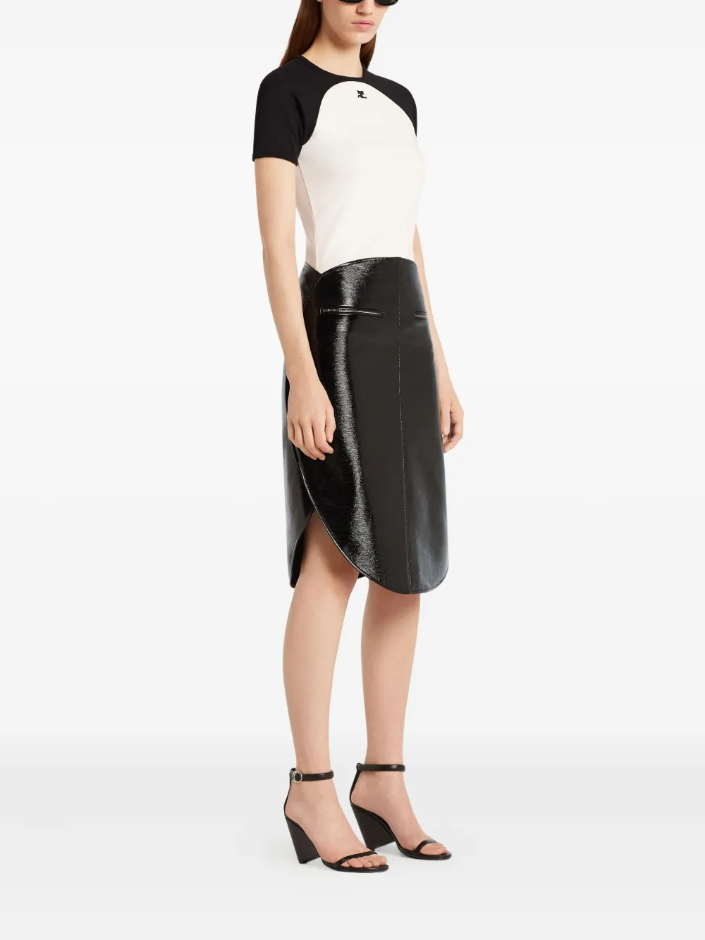 Courrèges high-waisted skirt Zwart