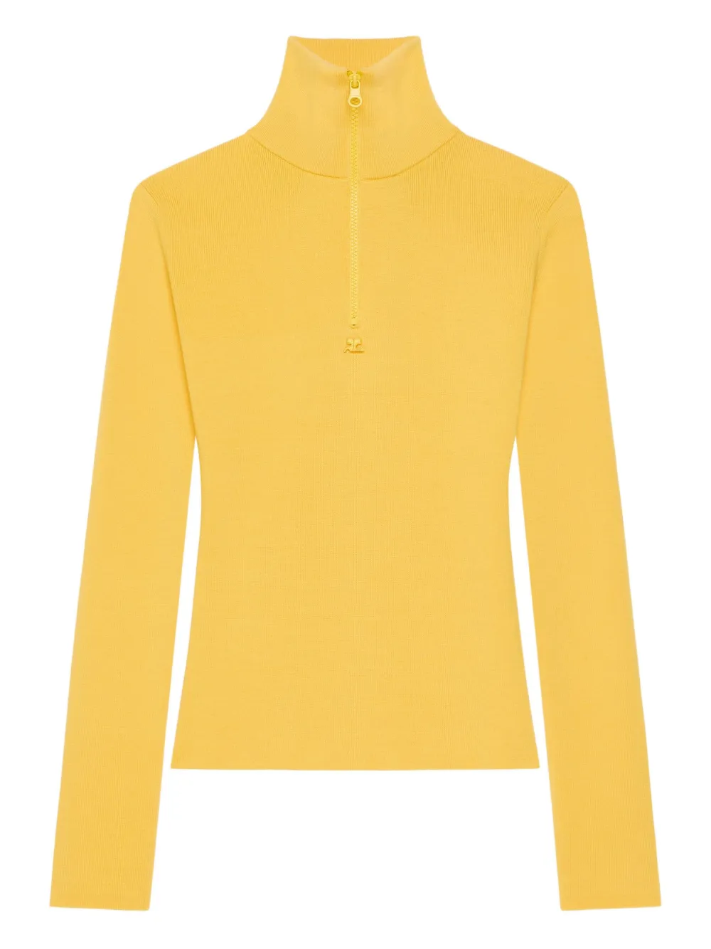Courrèges high-neck long-sleeve T-shirt | Yellow | Image 1