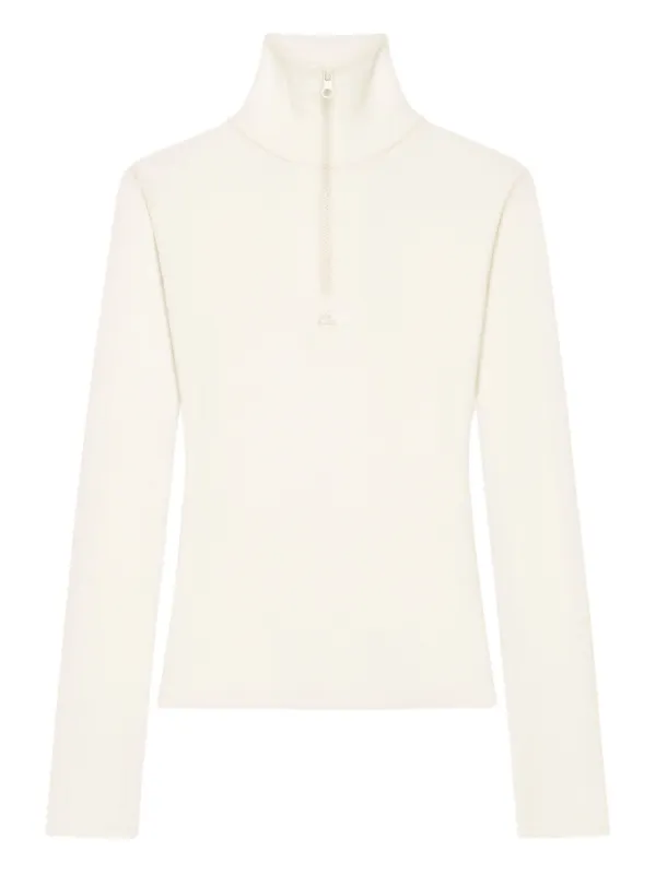 Courrèges Half-zip Long-sleeve Jumper in White