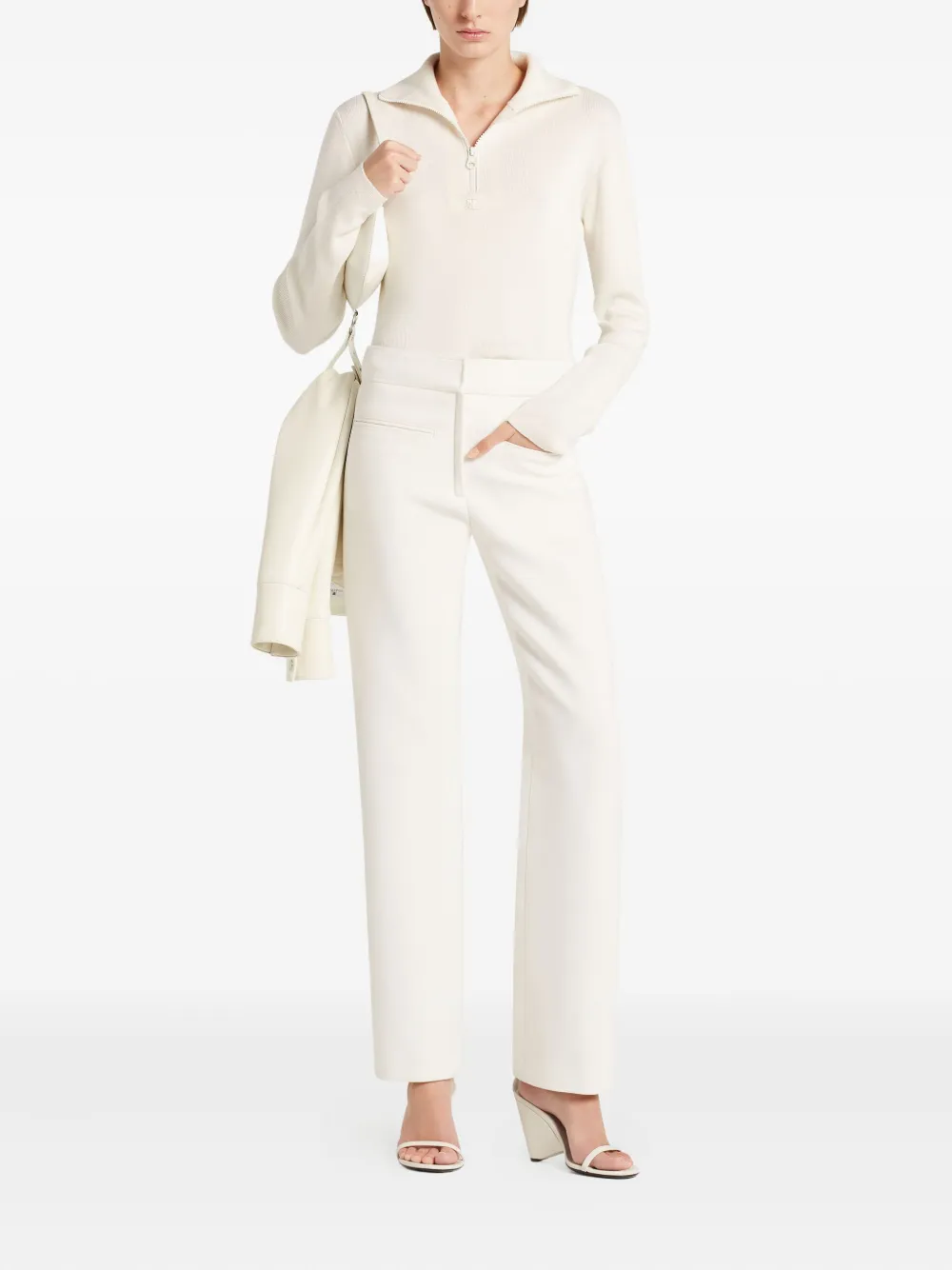 Courrèges Trui met halve rits Wit