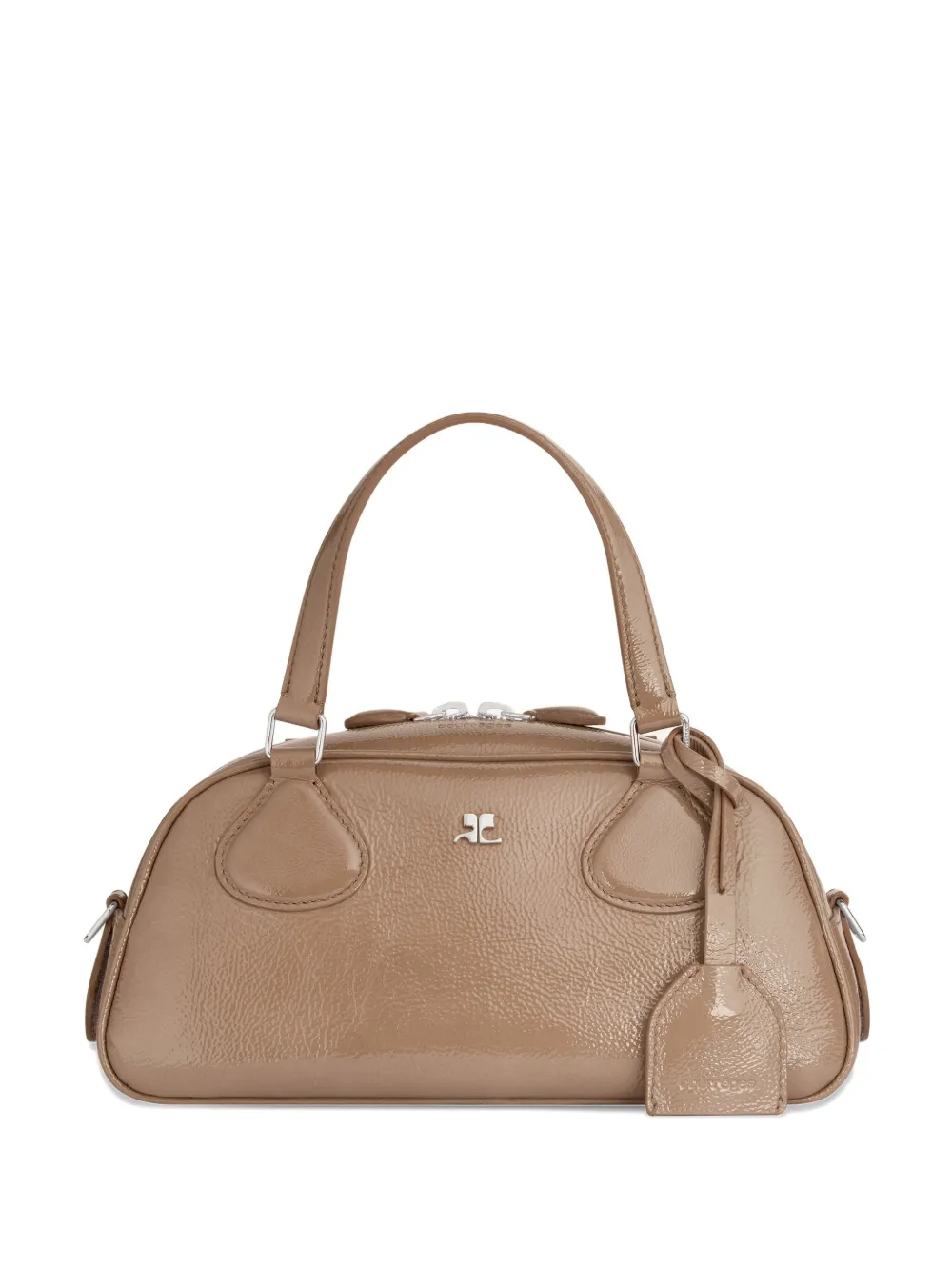 Courrèges Friday leren schoudertas Beige