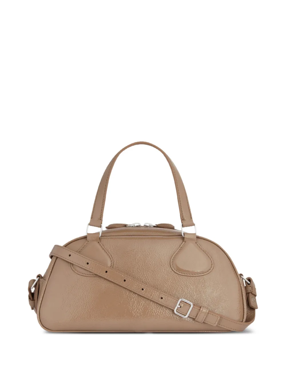 Courrèges Friday leren schoudertas Beige