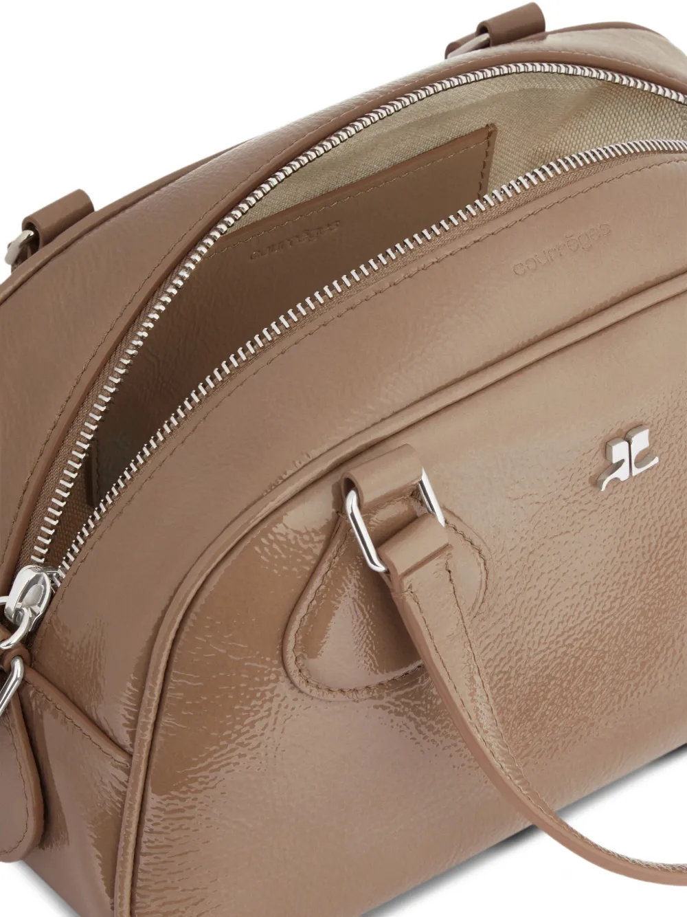 Courrèges Friday leren schoudertas Beige