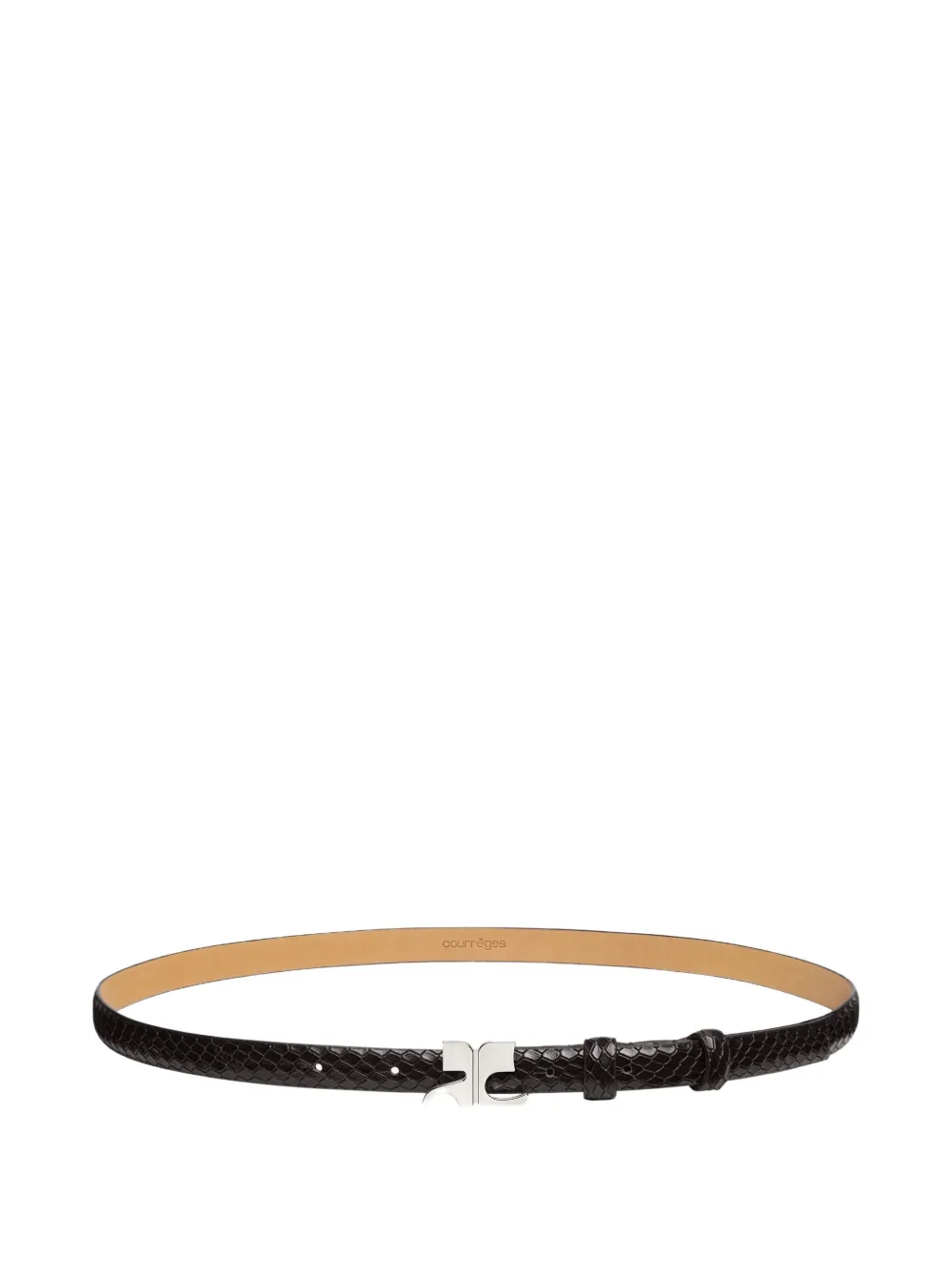 Courrèges Leren riem met Viper-effect Zwart