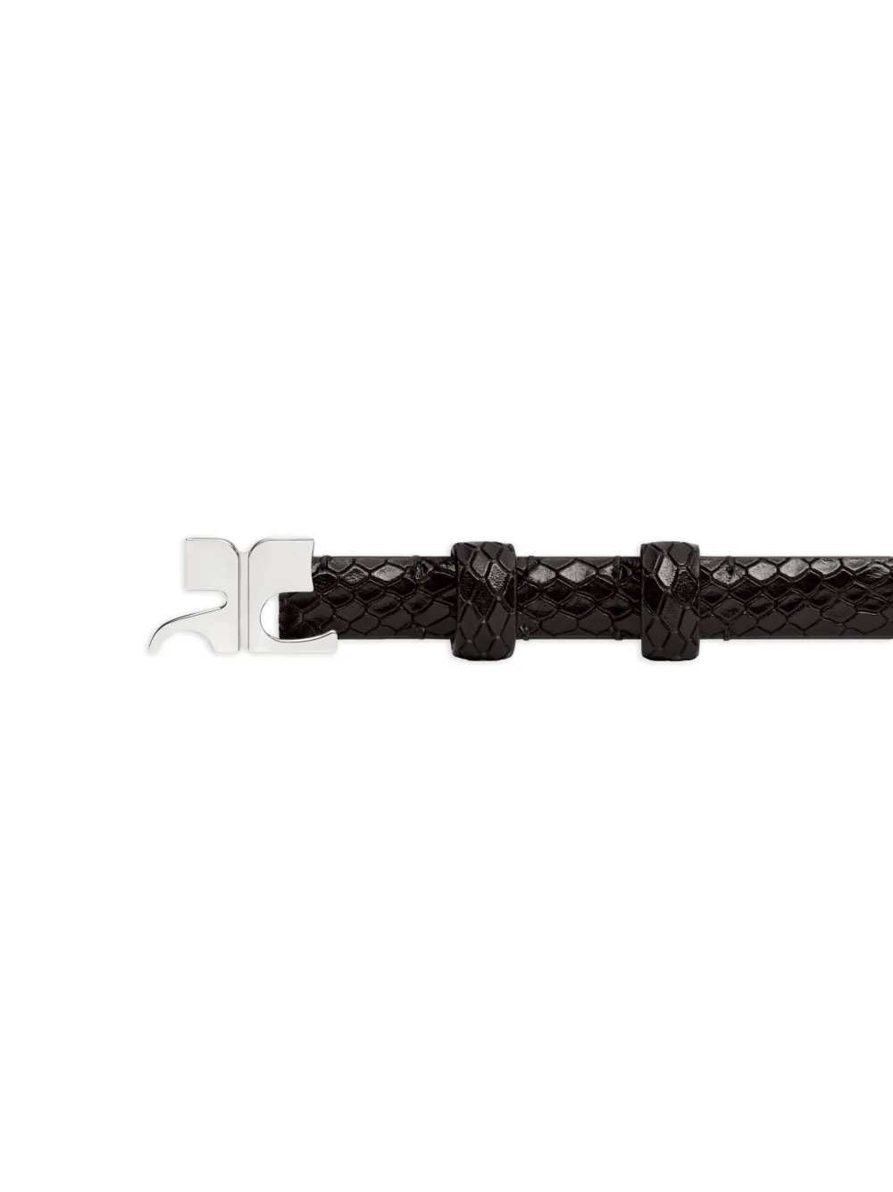 Courrèges Leren riem met Viper-effect Zwart