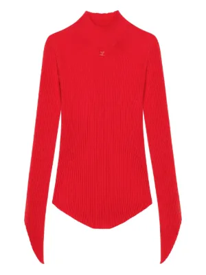 Courrèges リブ編みタートルネックセーター レッド Courrèges タートルネック セーター | レッド | FARFETCH JP