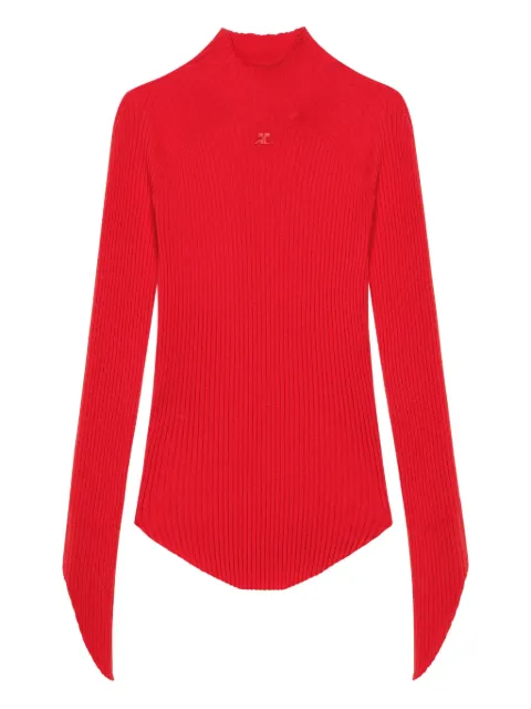 Courrèges high-neck ribbed-knit jumper
