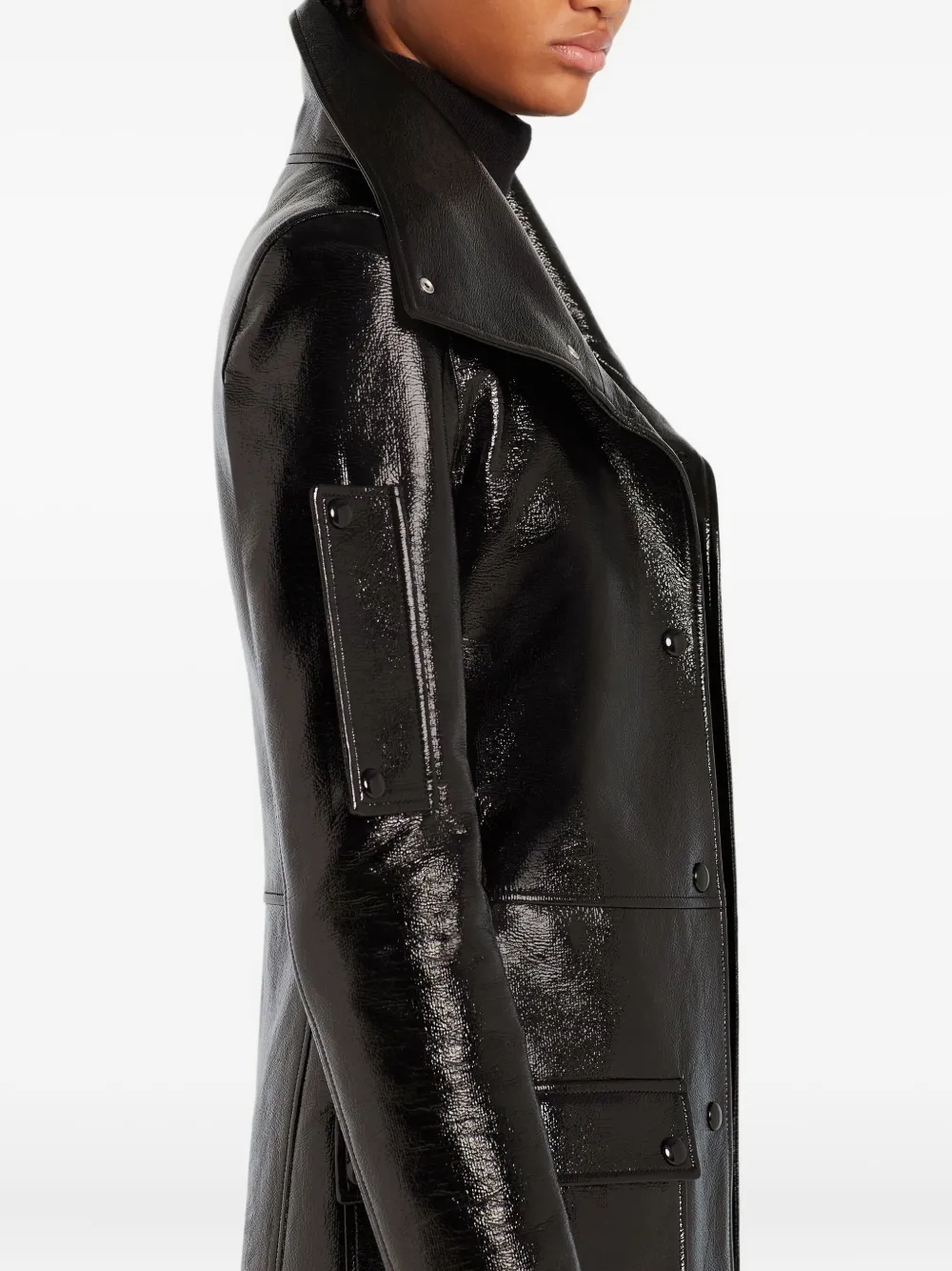 Courrèges Glanzende trenchcoat Zwart