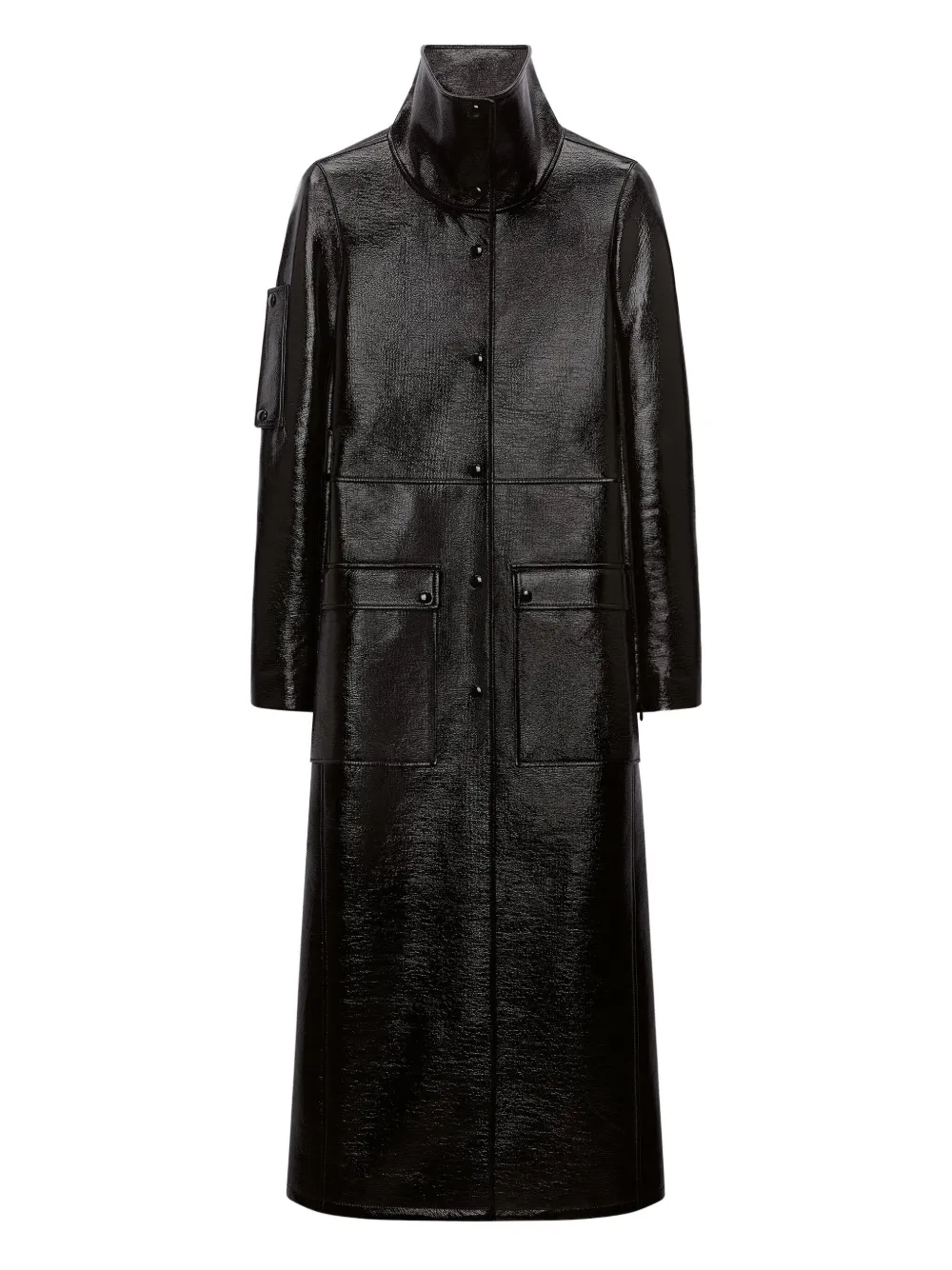 Courrèges Glanzende trenchcoat Zwart
