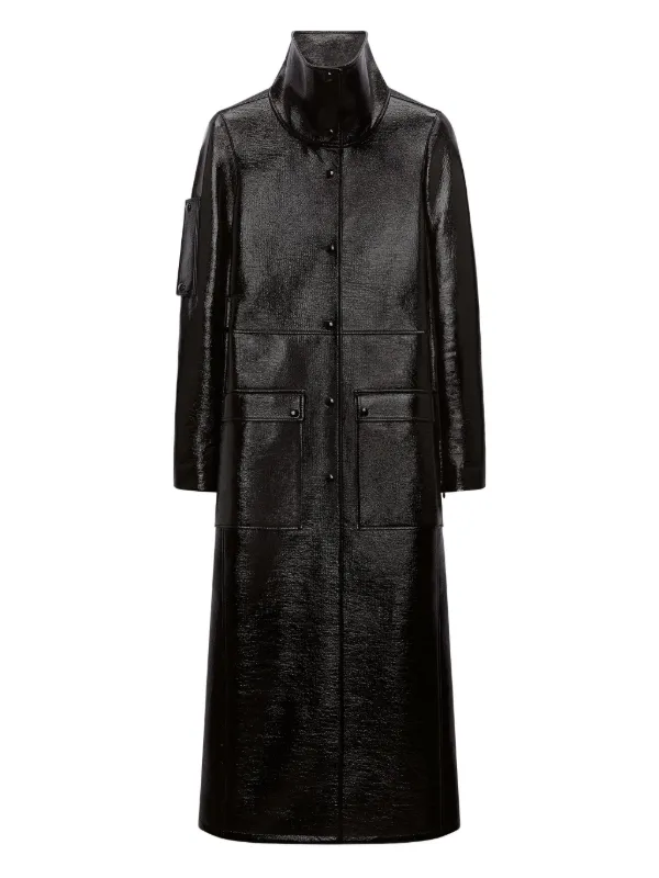 Courrèges Heritage Vinyl Trench Coat in Black