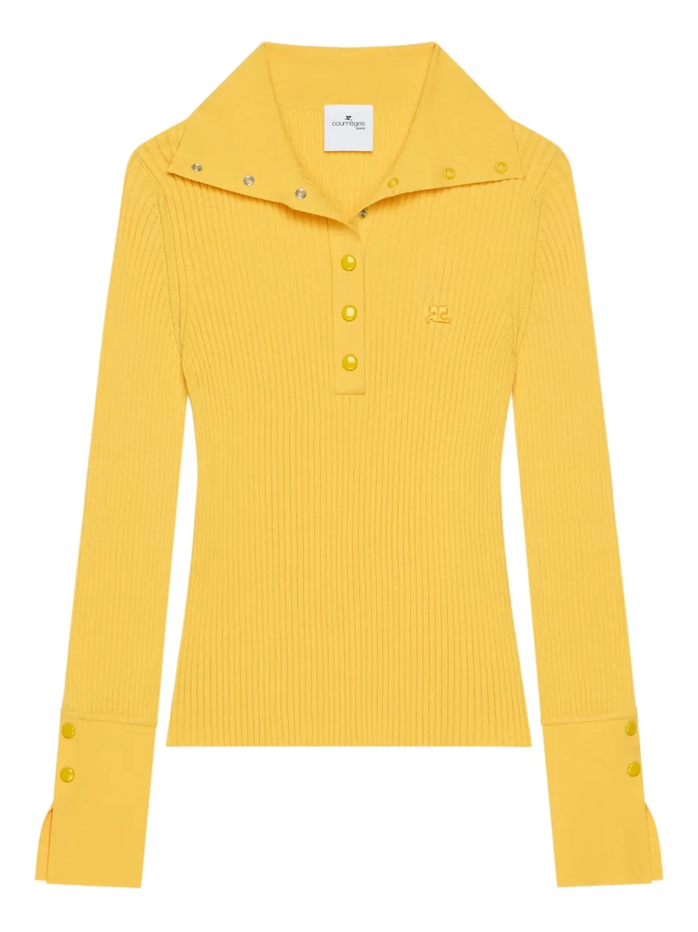 Courrèges Ribgebreide polotop Geel