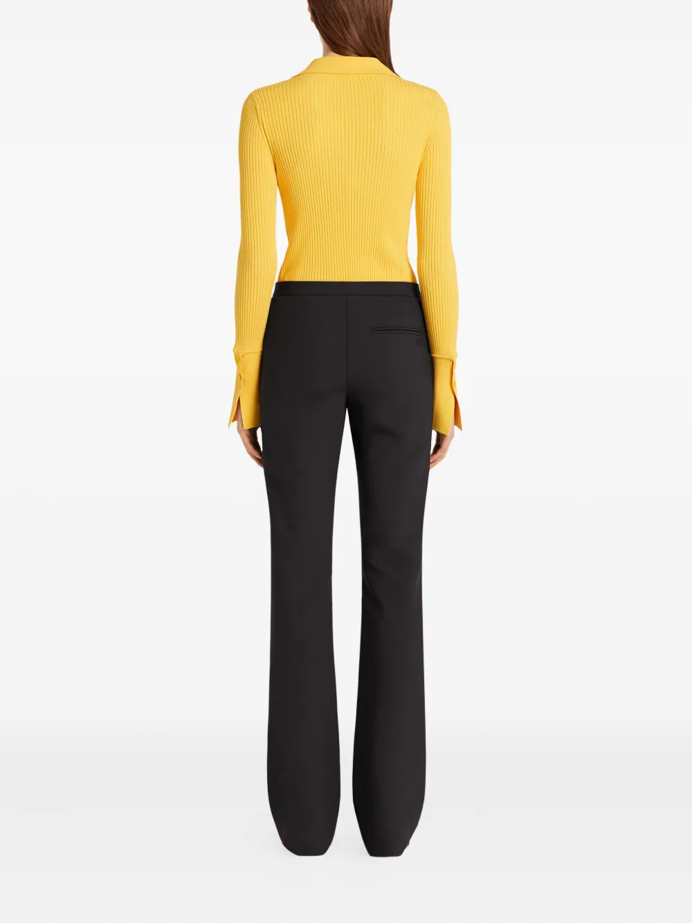 Courrèges Ribgebreide polotop Geel