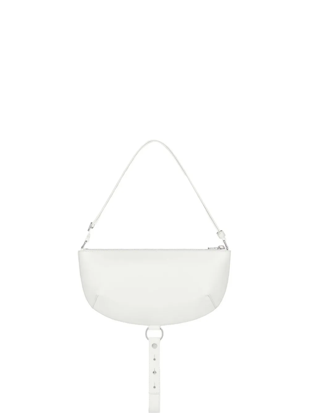 Courrèges Holy Eclipse half-moon leather shoulder bag Beige