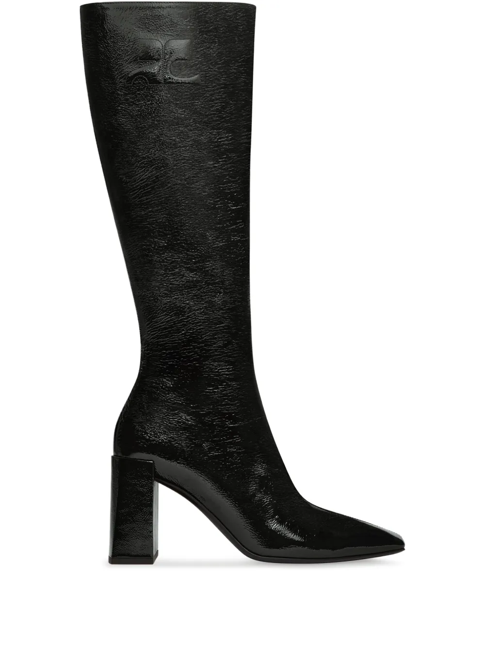 Courrèges block-heeled knee-high boots Black