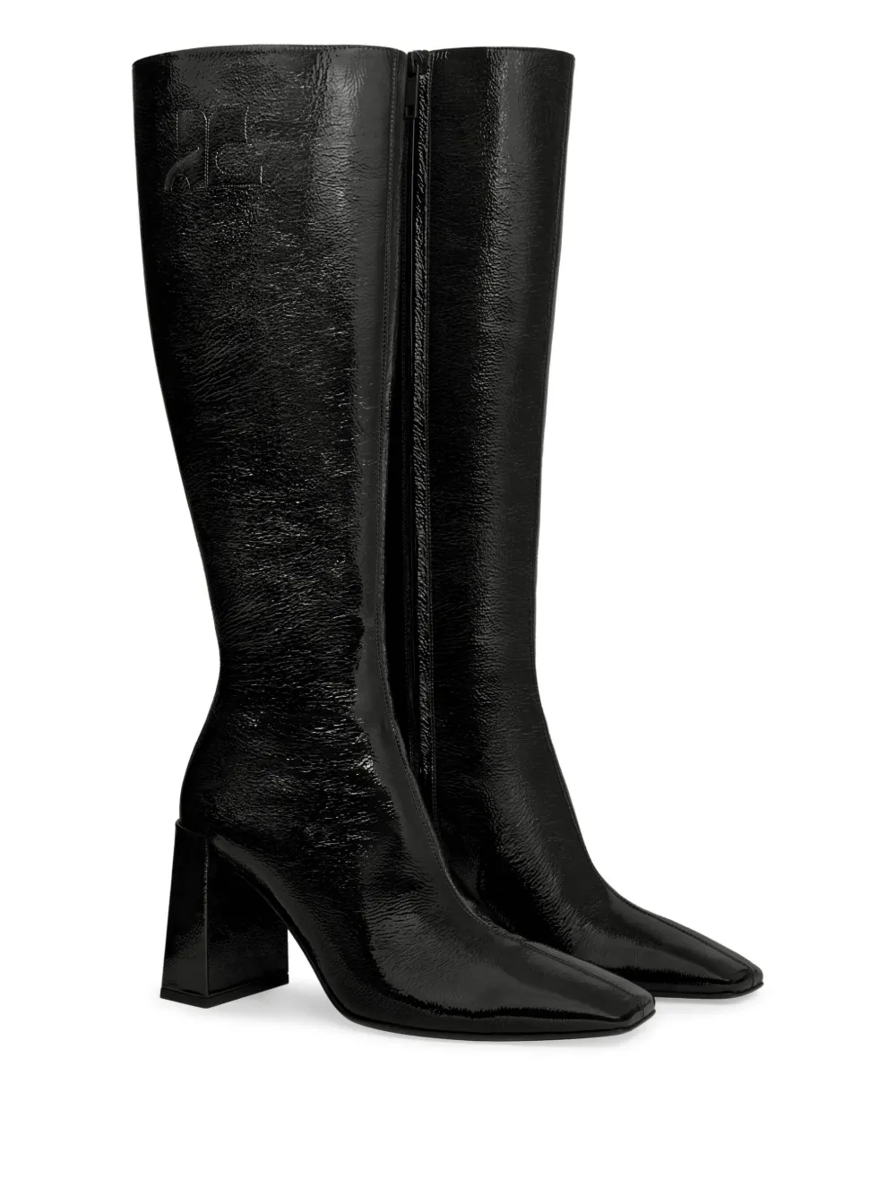 Courrèges block-heeled knee-high boots Black