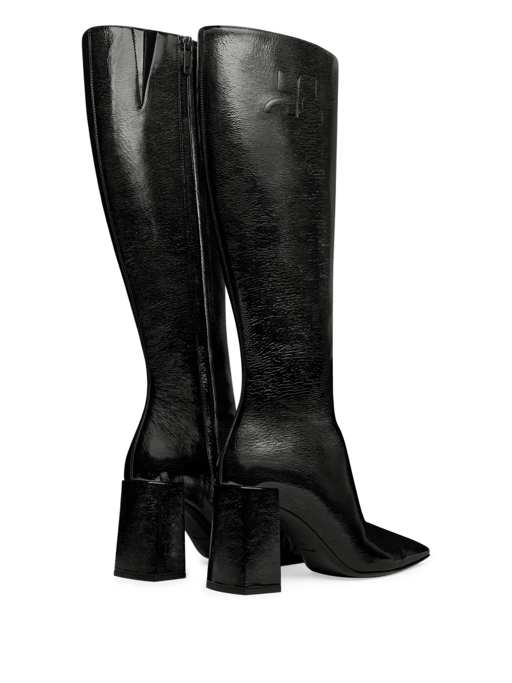 Courrèges block-heeled knee-high boots Black