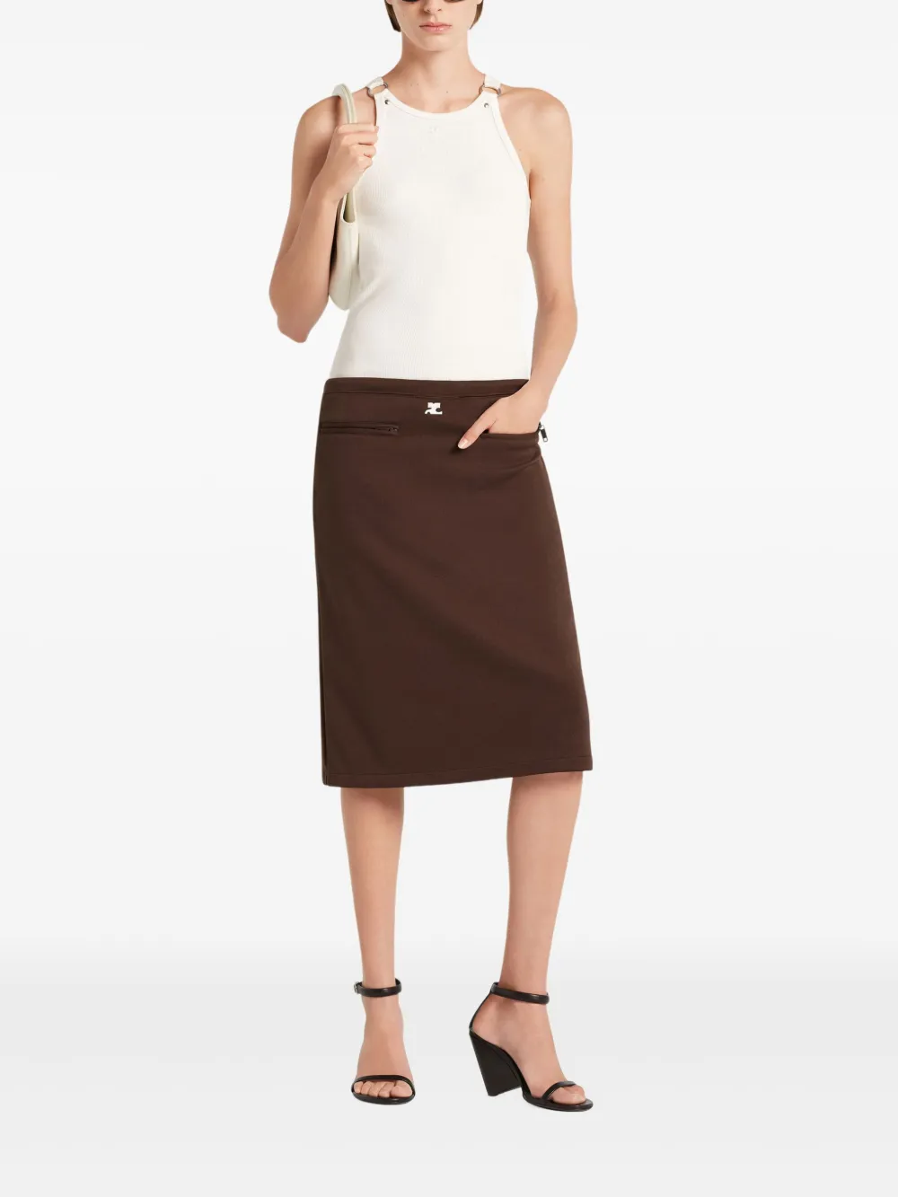 Courrèges pocketed pencil skirt