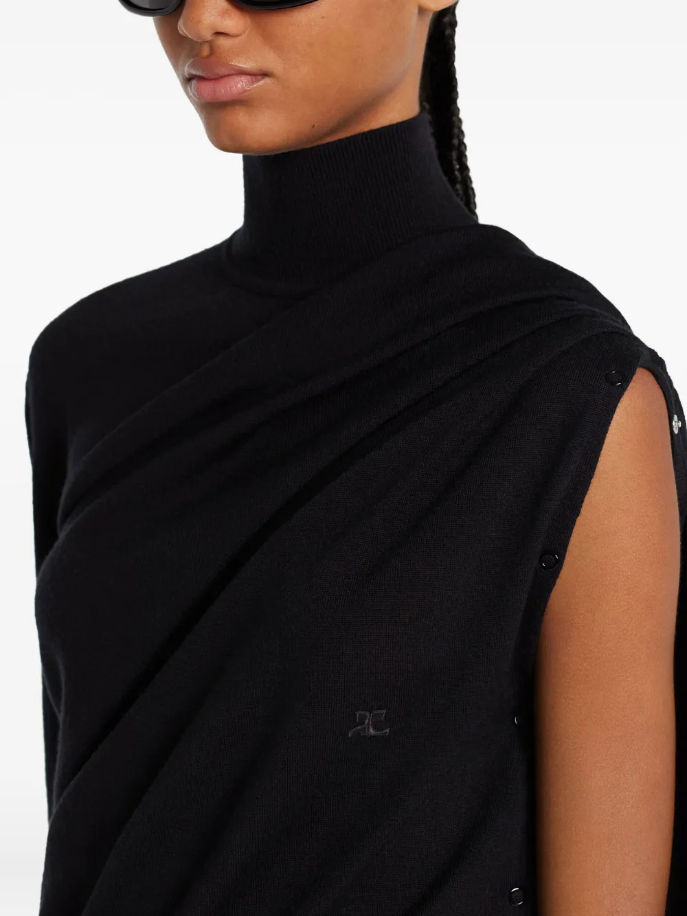 Courrèges Asymmetrische coltrui Zwart