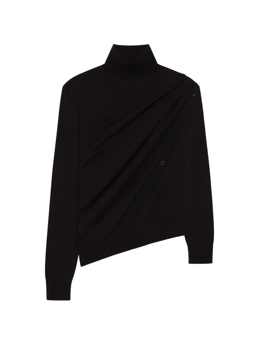 Courrèges Maglione asimmetrico a collo alto - Nero