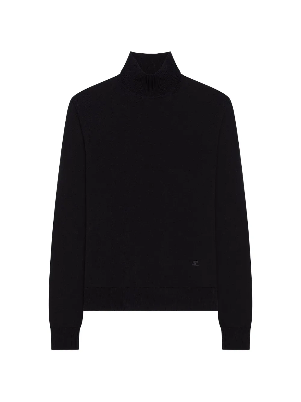 Courrèges Asymmetrischer Rollkragenpullover - Schwarz