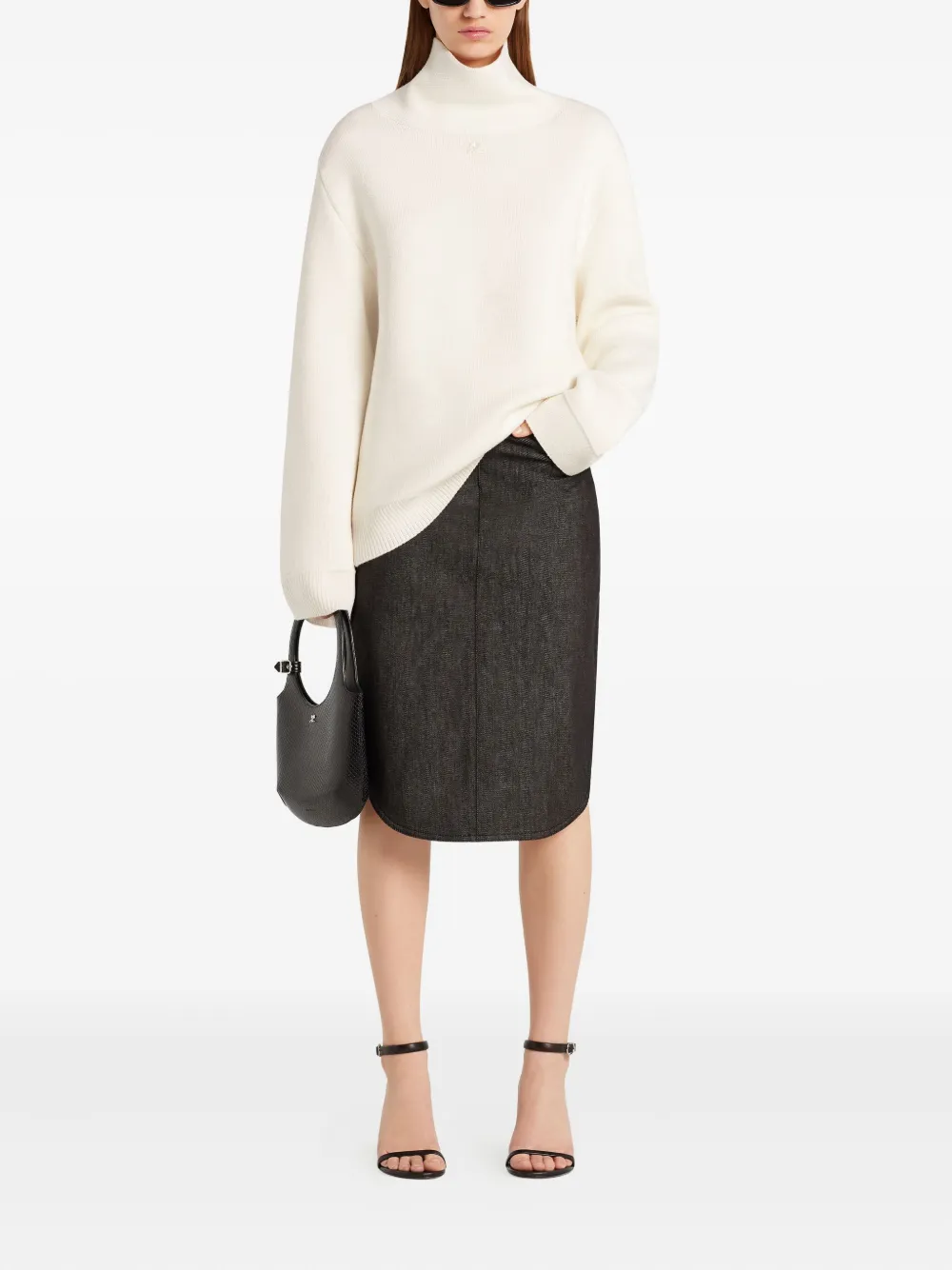 high-neck zip-detail sweater