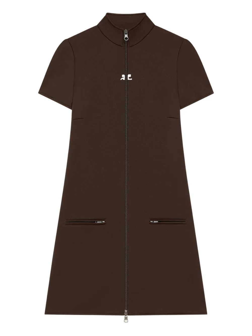 Courrèges Mini-jurk met korte mouwen Bruin